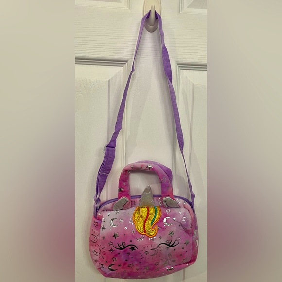 Unicorn Plush Pink & Purple Crossbody/Purse NWOT - Picture 2 of 5
